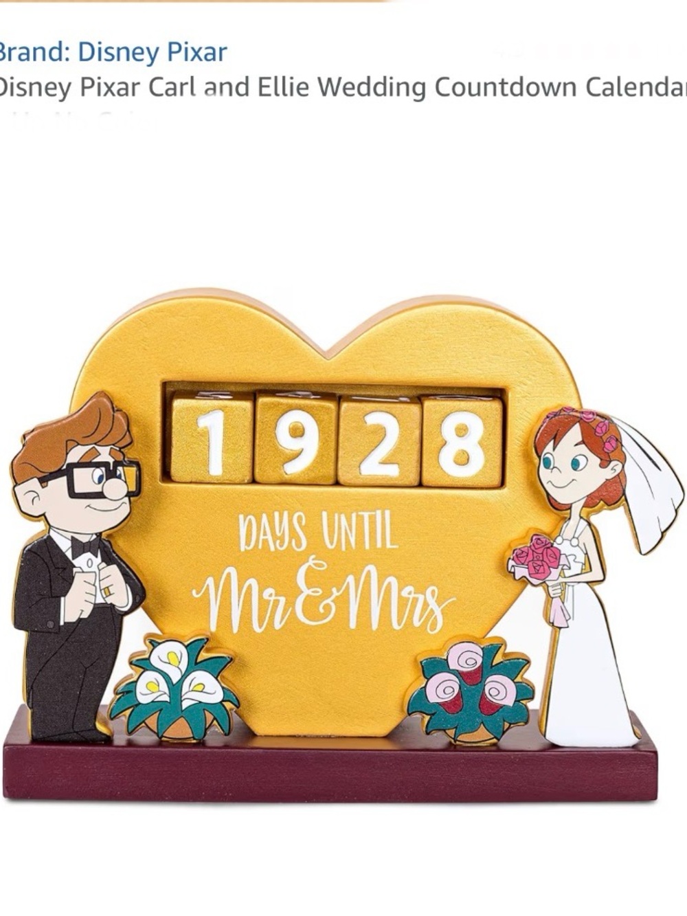 Disney Gold and White Carl & Ellie Wedding Countdown Calendar